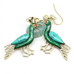 Boucles d'oreille paon...