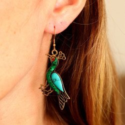 Boucles d'oreilles paon...