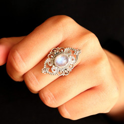 Bague argent allongée...