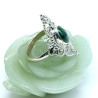 Bague pierre malachite allongée en argent