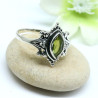 Bague pierre verte péridot en argent