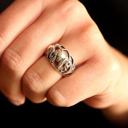 Bague éléphant en argent
