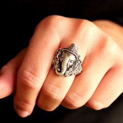 Bague argent ethnique tête...