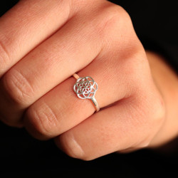 Bague fine en argent et...