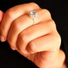 Bague argent griffée pierre topaze bleue