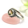Bague pierre jaune citrine en argent
