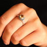 Bague pierre jaune citrine en argent