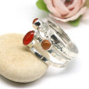 Bague argent large 3 cornalines