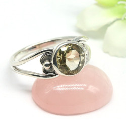 Bague pierre citrine en argent