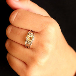 Bague pierre citrine en argent