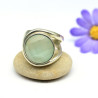 Bague argent pierre fluorite bleue ronde taillée