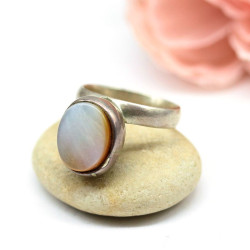 Bague argent et nacre