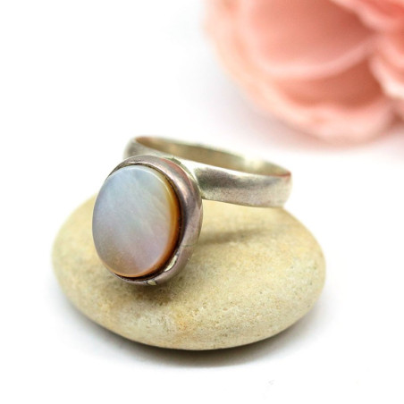 Bague argent et nacre