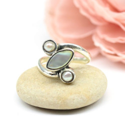 Bague argent et nacre
