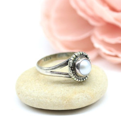Bague argent fine perle...