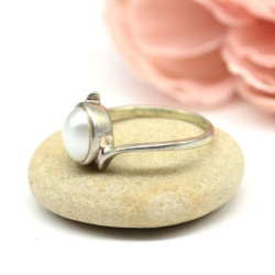 Bague fine argent perle nacrée