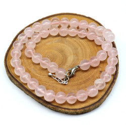 Collier quartz rose pierres...
