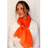 Foulard orange en soie fine et légère