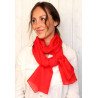 Foulard en soie rouge fine et légère