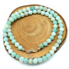 Collier amazonite bleue pierres rondes 6mm