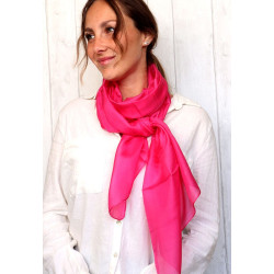 Foulard en soie rose fuschia
