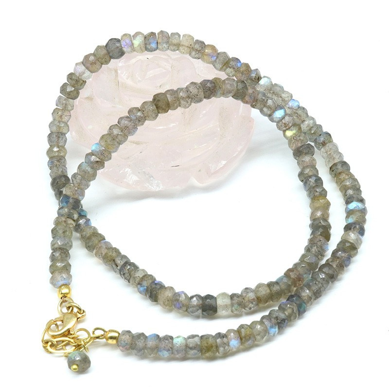 Collier pierres labradorites facettées Collier pierres labradorites facettées