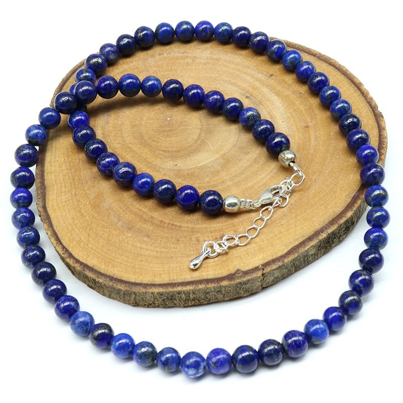 Collier pierres lapis lazuli rondes 6mm Collier pierres lapis lazuli rondes 6mm