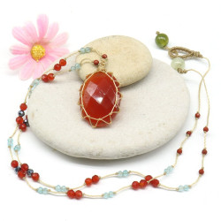 Collier pierre ovale...