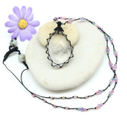 Collier fil de coton et...