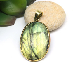 Pendentif labradorite ovale...
