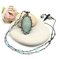 Collier pierre calcédoine...