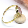Jonc doré avec pierre quartz rose