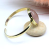 Jonc pierre ovale quartz rose sur laiton