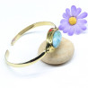 Jonc doré et pierre amazonite ovale
