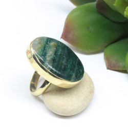 Grosse bague agate verte...