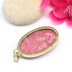 Pendentif pierre thulite ovale