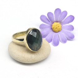 Bague laiton labradorite...