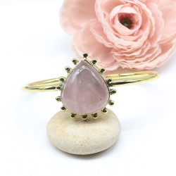 Jonc doré et pierre quartz...