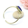 Jonc laiton et pierre carrée lapis lazuli