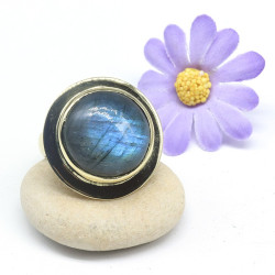 Bague labradorite ronde...