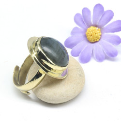 Bague labradorite ronde...