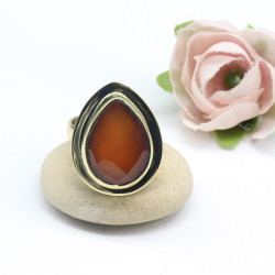 Bague cornaline facettée...