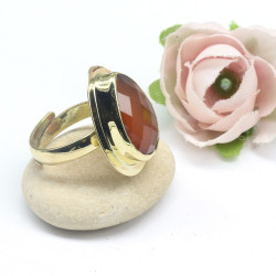 Bague cornaline facettée...