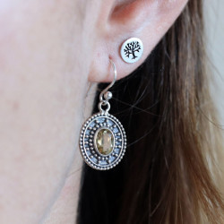 Boucle d'oreille citrine en...