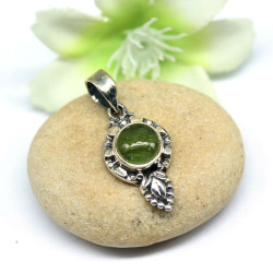 Pendentif vésonite ronde en...
