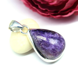 Pendentif charoite en argent