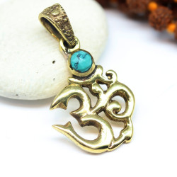 Pendentif Aum doré et...