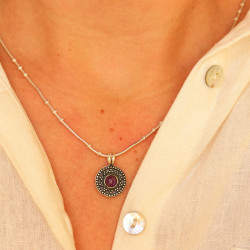 Pendentif rond en argent...
