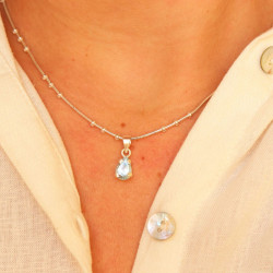 Pendentif pierre topaze en...
