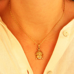 Pendentif tête de bouddha doré